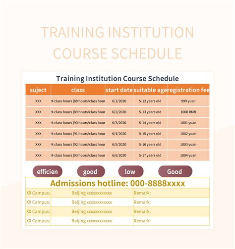 course schedule and quota